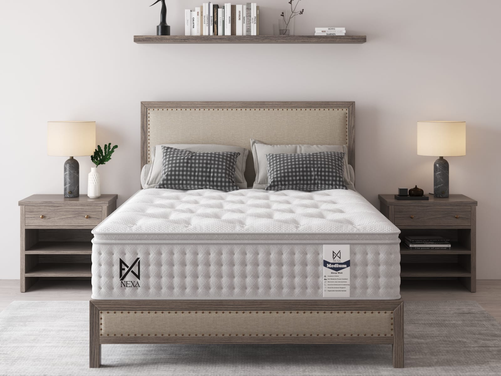 The Luxury Plush Nexus 1000 Pocket Spring Pillow Top Mattress - Medium